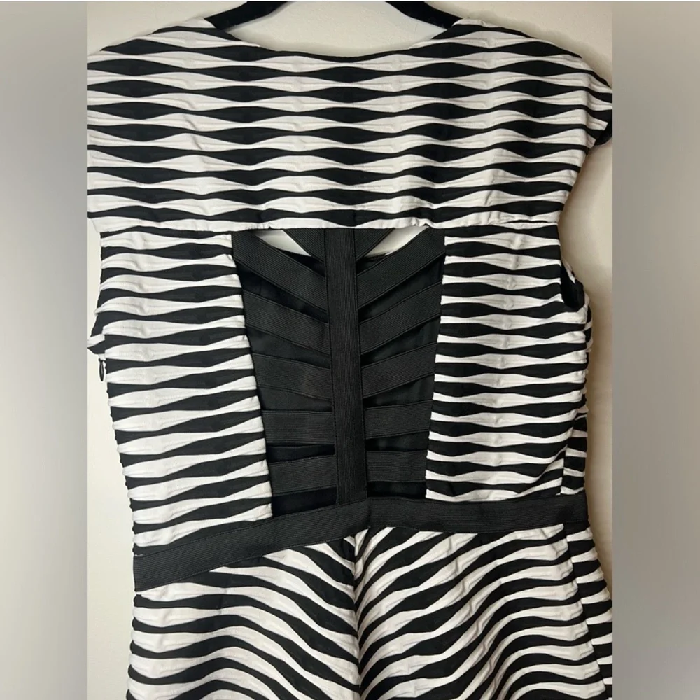 Betsey Johnson - Black and White Fit and Flare Dress - Size 8 - Picture 8 of 8